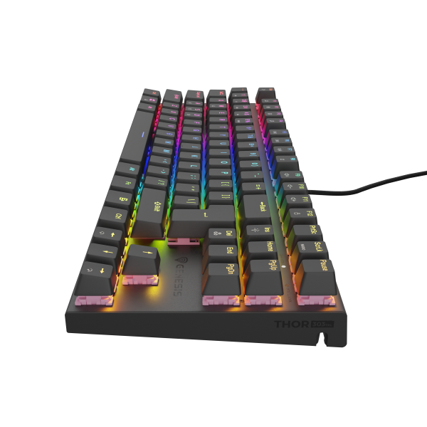 Teclado Gaming Genesis Thor 303 Usb Retroiluminado Mecanico Negro