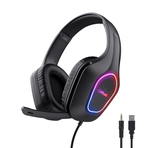 Auricular Gaming Gxt416 Zirox Rgb Negro Trust