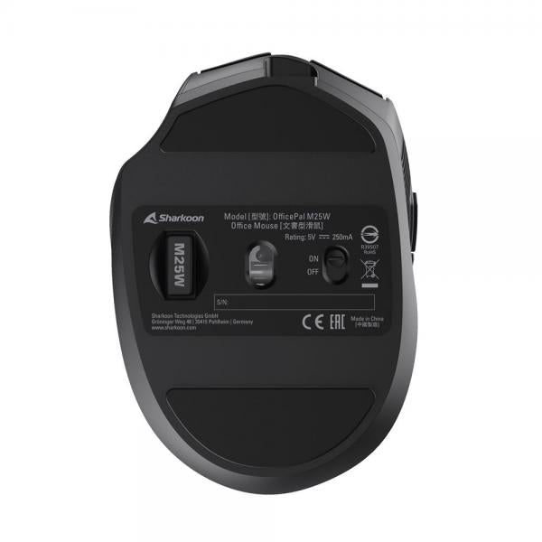 Raton Gaming Sharkoon Skiller Officepal M25w Negro