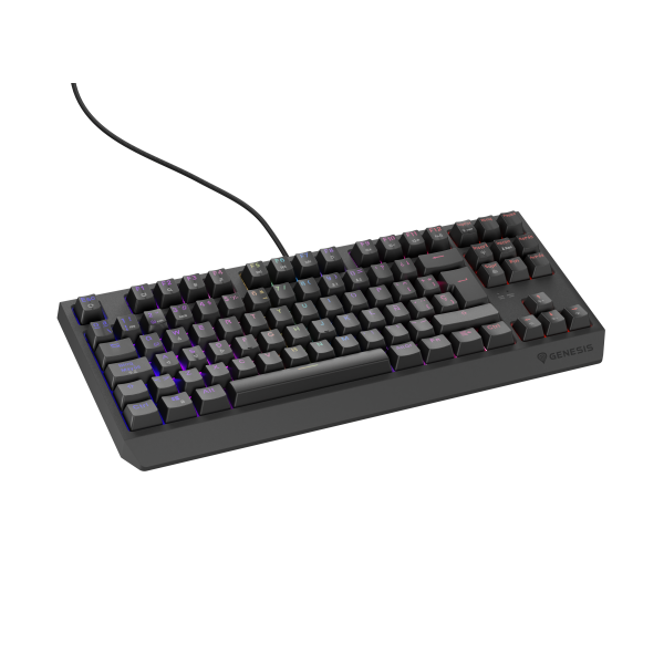 Teclado Gaming Genesis Thor230 Tkl Es Usb Retroiluminado Mecanico Negro
