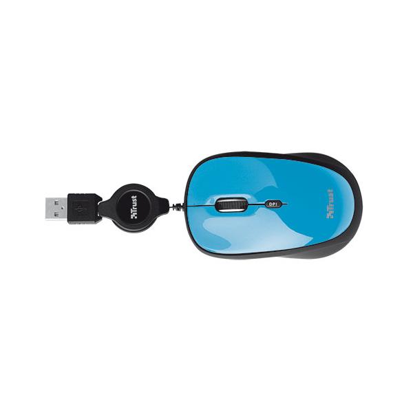 Ratón Trust Retractable Mouse Yvi Blue (sensor Optico De 1.000 - 2.000 Ppp Reales)