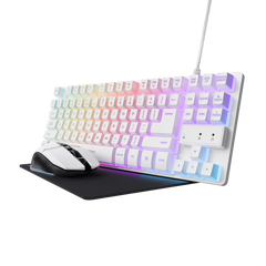 Kit Gaming Gxt 794w Teclado Wired + Raton Wireless + Alfombrilla Blanco Trust
