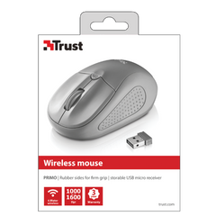 Ratón Trust Wireless Mouse Primo - Grey (sensor Optico De 1.000 - 1.600 Ppp Reales)
