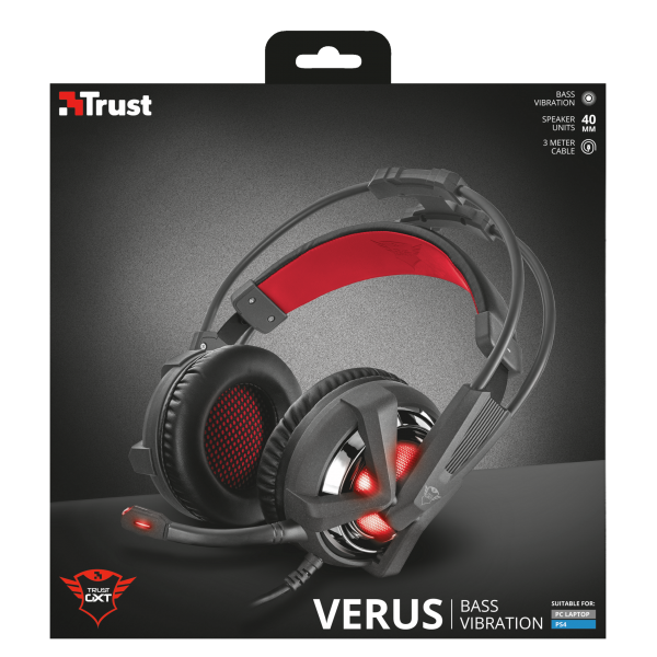 Cascos Trust Verus Gaming Headset Vibration Headset Gxt-353 (ps4/pc) Playstation 4 PS4