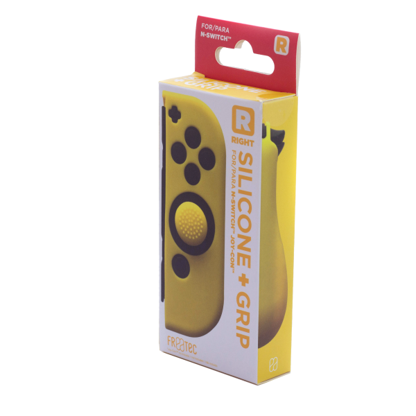 Funda de silicona Fr-tec Silicone + Grip For Joy-con Derecho (let) Amarillo