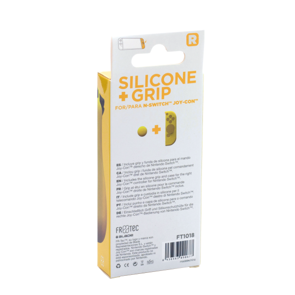 Funda de silicona Fr-tec Silicone + Grip For Joy-con Derecho (let) Amarillo