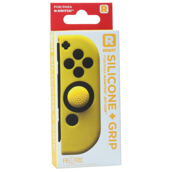 Funda de silicona Fr-tec Silicone + Grip For Joy-con Derecho (let) Amarillo