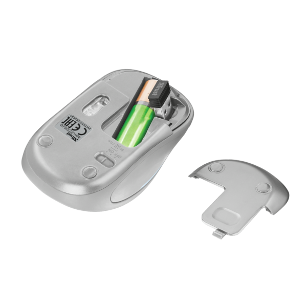 Ratón Trust Wireless Mouse Yvi Fx - White (sensor Optico De 800 - 1.600 Ppp Reales)