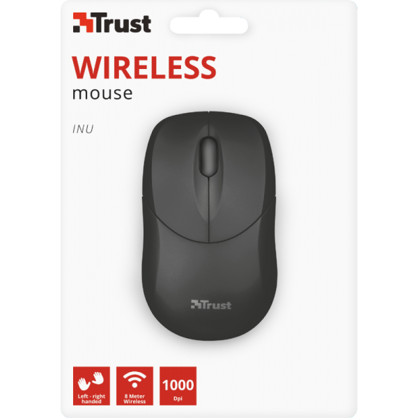 Ratón Trust Small Wireless Mouse Inu - Black (sensor Optico De 1.000 Ppp Reales)