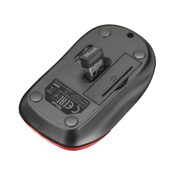 Ratón Trust Wireless Mouse Inu - Red (sensor Optico De 1.000 Ppp Reales)