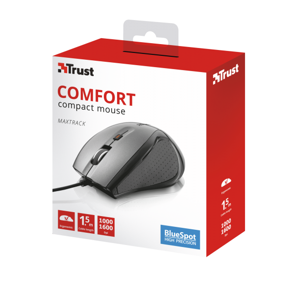 Ratón Trust Comfort Compact Mouse Maxtrack (sensor Optico De 1.000 - 1.600 Ppp Reales)