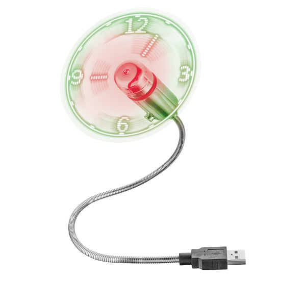 Ventilador Trust Flex Usb Mini Fan With Led Clock