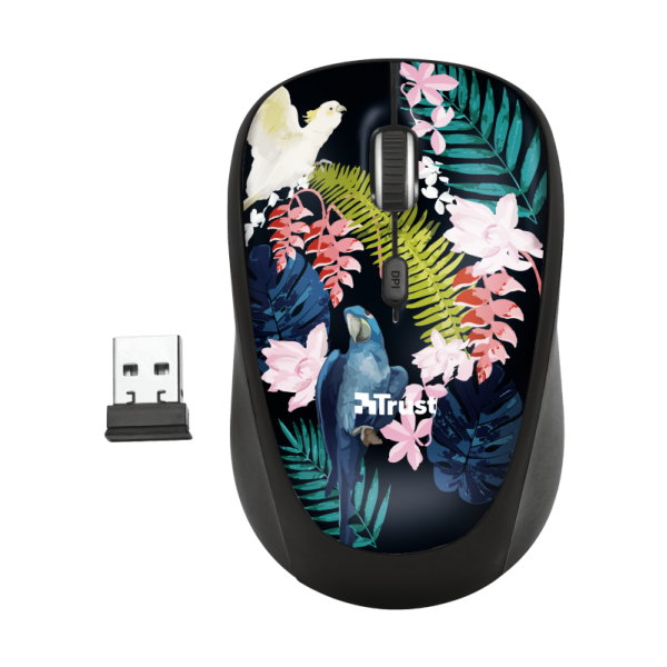 Ratón Trust Yvi Wireless Compact Mouse Parrot (sensor Optico De 800 - 1.600 Ppp Reales)