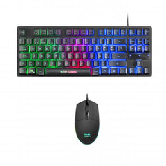 Combo Teclado con cable y Ratón Mars Gaming MCPTKLES RGB 3200DPI Diseo TKL Espaol USB