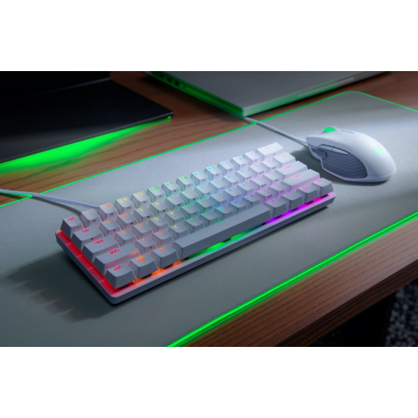 Teclado Mecánico Gaming Razer Huntsman Mini Blanco Clicky Optical Switch Morado
