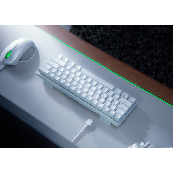 Teclado Mecánico Gaming Razer Huntsman Mini Blanco Clicky Optical Switch Morado