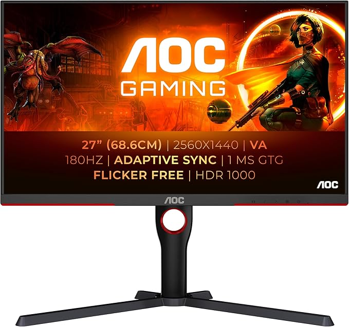 Monitor Gaming Aoc Qhd 180hz Q27g3xmn/bk