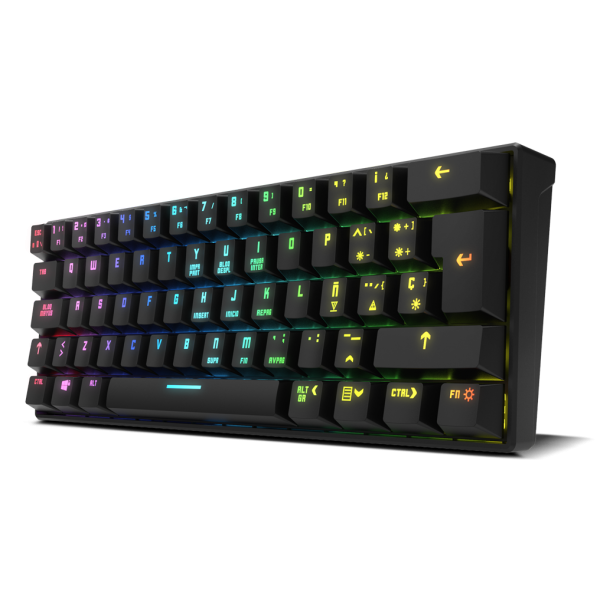 Teclado Mini Krom Gaming Kluster Bluetooth Retroiluminado Mecanico Negro