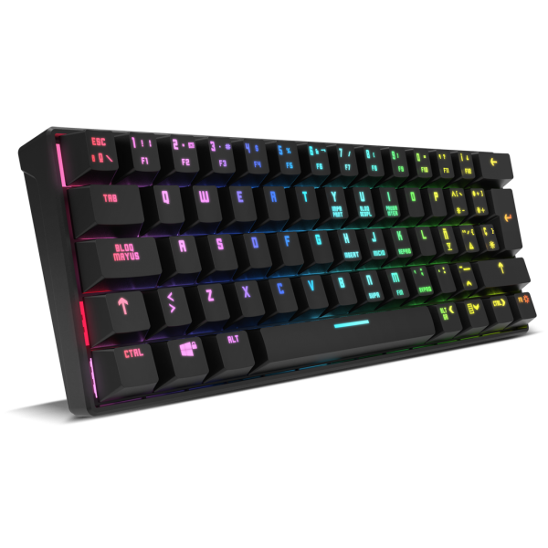 Teclado Mini Krom Gaming Kluster Bluetooth Retroiluminado Mecanico Negro