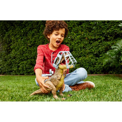 Figura mattel jurassic world dino escape tyrannosaurus rex pisa y ataca