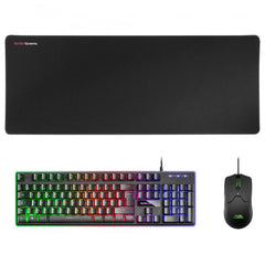 Kit de Teclado, Ratón y Alfombrilla XXL Mars Gaming MCPXBFR Negro - 10.000 DPI