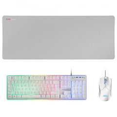 Mars Gaming Mcpxwpt Combo Teclado+rat?n+alfombrilla Blanco Pt