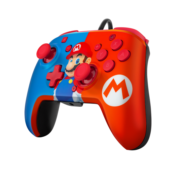 Mando Pdp Faceoff Wired Control + Audio Wired Controller Super Mario Blue/red(azul/rojo) ( Switch 2 )
