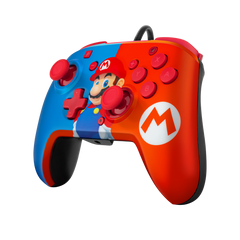 Mando Pdp Faceoff Wired Control + Audio Wired Controller Super Mario Blue/red(azul/rojo) ( Switch 2 )