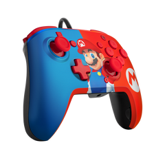 Mando Pdp Faceoff Wired Control + Audio Wired Controller Super Mario Blue/red(azul/rojo) ( Switch 2 )