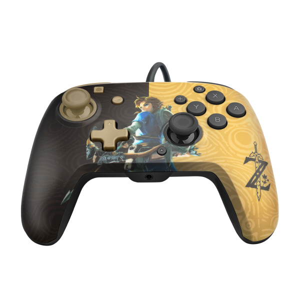 Mando Pdp Faceoff Deluxe + Audio Wired Controller Zelda Breath Of The Wild Negro/oro ( Switch 2 )