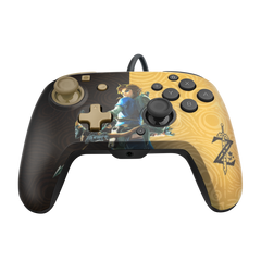 Mando Pdp Faceoff Deluxe + Audio Wired Controller Zelda Breath Of The Wild Negro/oro ( Switch 2 )