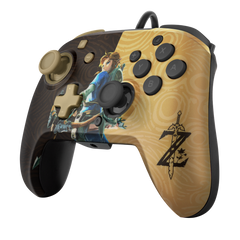 Mando Pdp Faceoff Deluxe + Audio Wired Controller Zelda Breath Of The Wild Negro/oro ( Switch 2 )