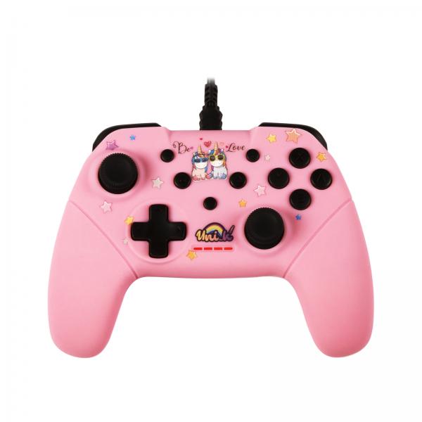 Konix KX UNIK SWITCH/PC PAD BE LOVE Rosa USB Gamepad Analógico/Digital Nintendo Switch, PC