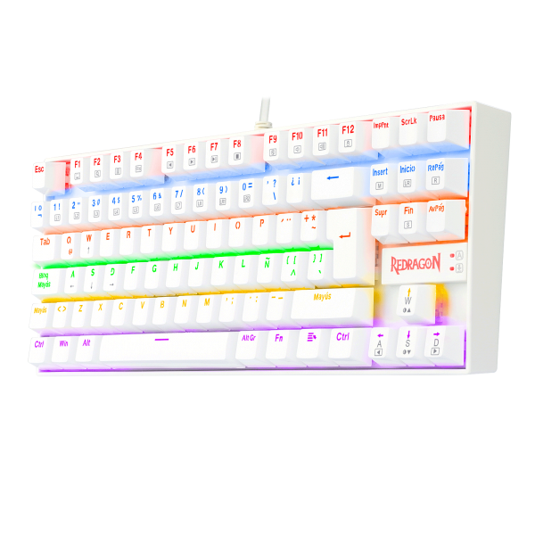 Redragon - Kumara 2 Teclado Mecanico Gaming Rainbow Espaol Blanco