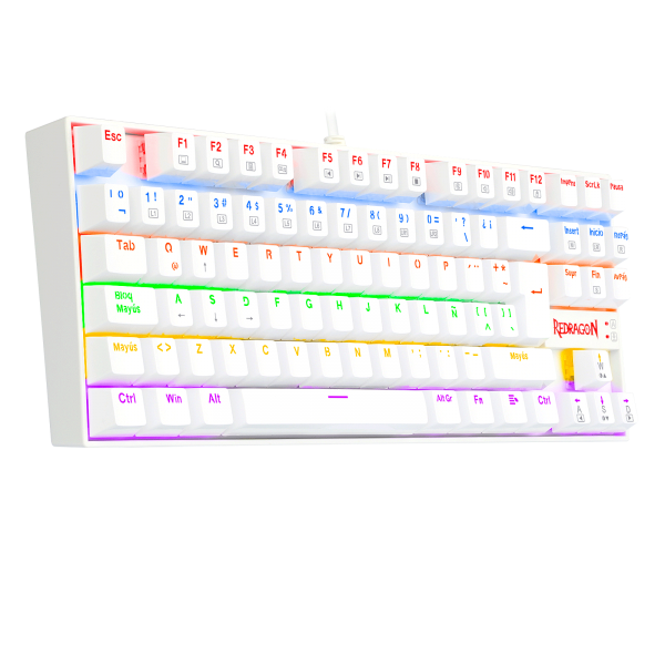 Redragon - Kumara 2 Teclado Mecanico Gaming Rainbow Espaol Blanco
