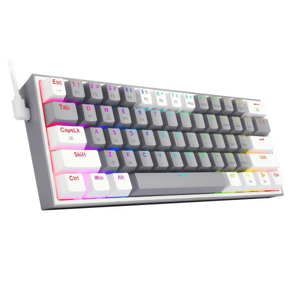 Redragon - Fizz Pro Teclado Mecanico Gaming Inalámbrico Rgb Gris/blanco
