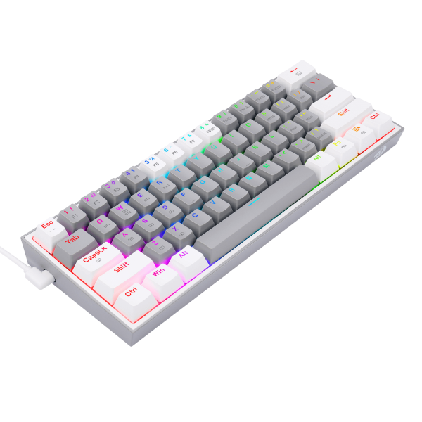 Redragon - Fizz Pro Teclado Mecanico Gaming Inalámbrico Rgb Gris/blanco