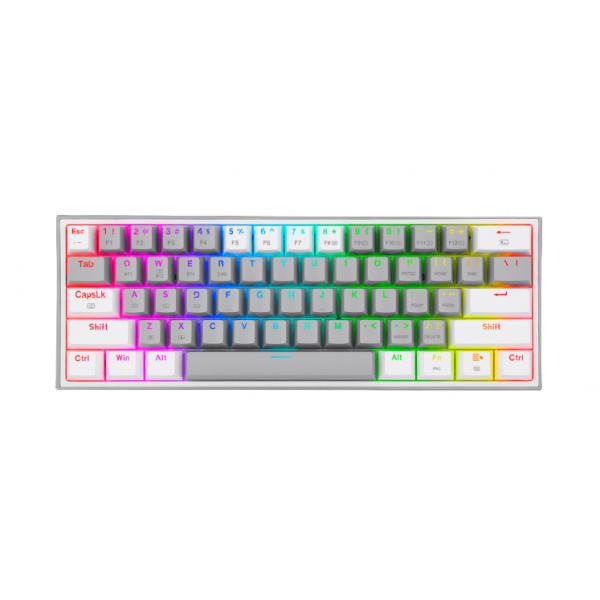 Redragon - Fizz Pro Teclado Mecanico Gaming Inalámbrico Rgb Gris/blanco