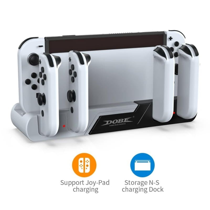 DOBE TNS-0122D Para Joy-Con de Nintendo Switch OLED Rojo/Negro - Accesorio Gamepad Base de Carga