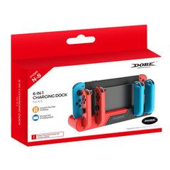 DOBE TNS-0122D Para Joy-Con de Nintendo Switch OLED Rojo/Negro - Accesorio Gamepad Base de Carga