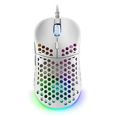 Mouse raton mars gaming optico usb 7 botones 12800ppp rgb blanco