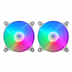 Kit de ventiladores mars gaming mfduow 2 x 120mm frgb blanco