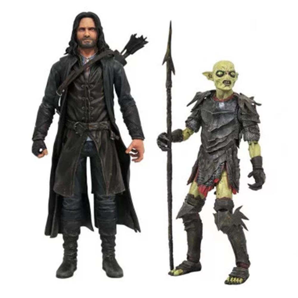 Surtido de figuras diamond collection el seor de los anillos series deluxe action aragorn y orco de moria (6)