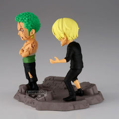 Figura banpresto one piece world collectable figure log stories roronoa zoro & sanji - pulgadas...nothing...at all!!!! 8cm