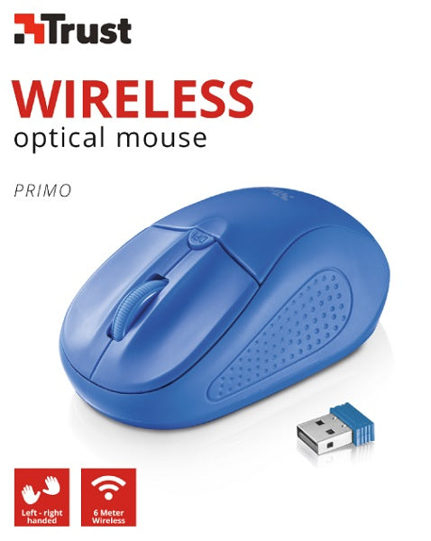 Ratón Trust Wireless Mouse Primo Blue (azul) (sensor Optico De 1.000 - 1.600 Ppp Reales)