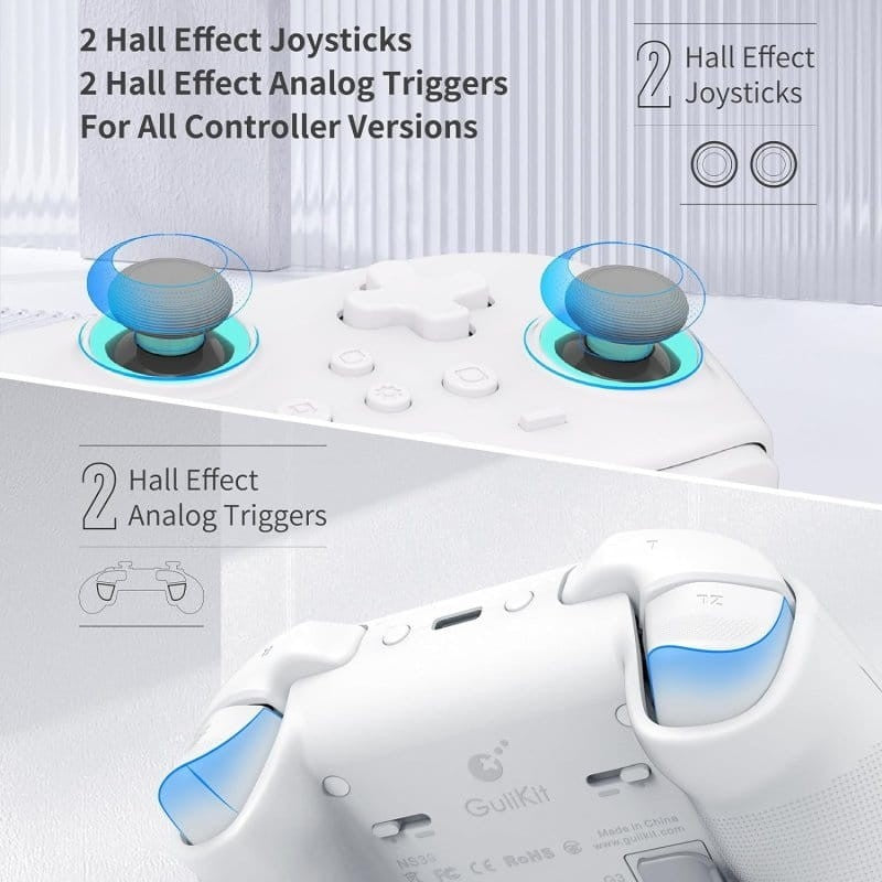 Mando Gulikit KK3 Max NS39 Blanco - Gamepad Compatibles Nintendo Switch, Android, iOS, Windows