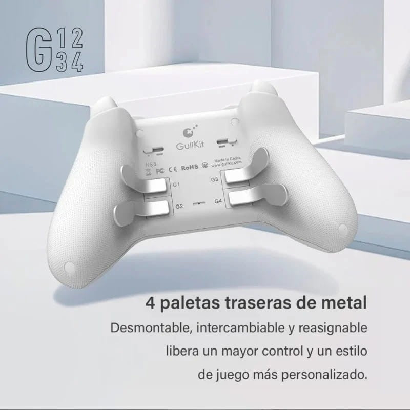 Mando Gulikit KK3 Max NS39 Blanco - Gamepad Compatibles Nintendo Switch, Android, iOS, Windows