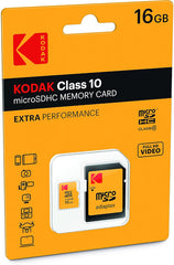 Kodak Class 10 Microsdhc 16gb + Adapter