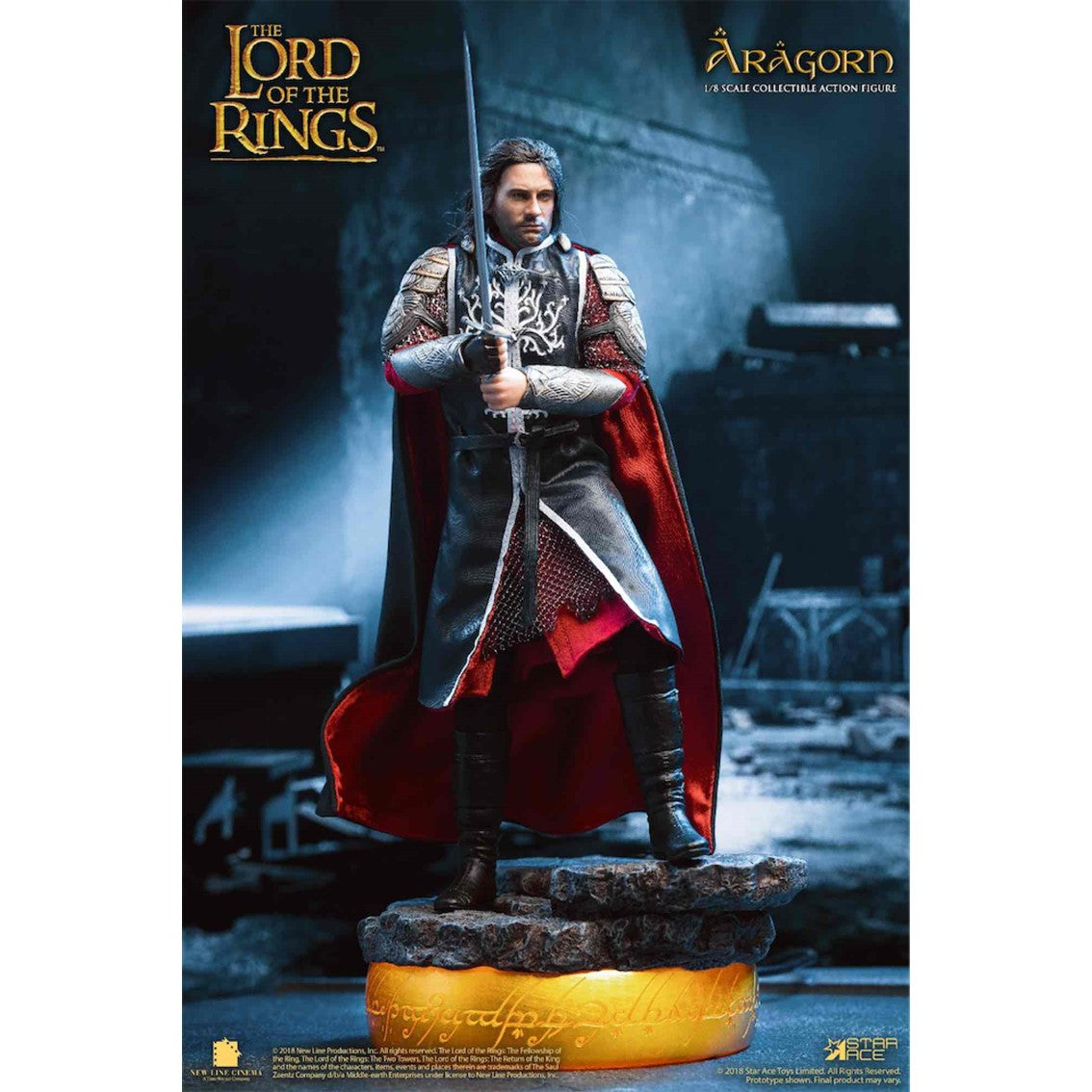Figura star ace el seor de los anillos aragorn 2.0 version deluxe real master serie 22.5 cm