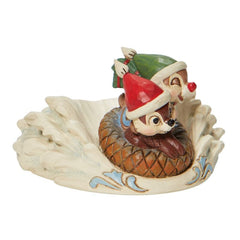 Figura enesco disney chip & dale en trineo navideo